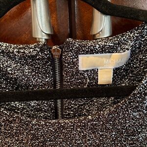 Sparkling Black and Silver Zippered Top/Tunic